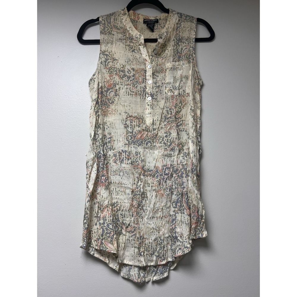 About‎ A Girl Sheer Floral Y2K Tank Tunic Top Size S
